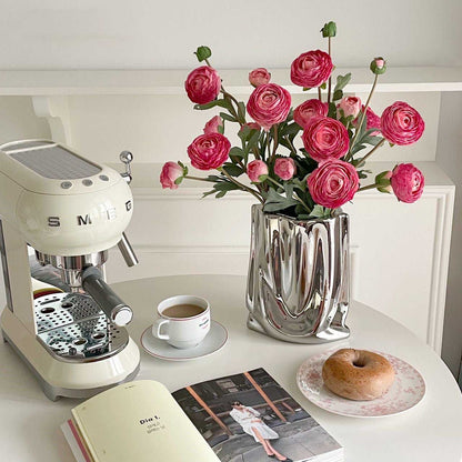 Silver Shopping Bag Vase