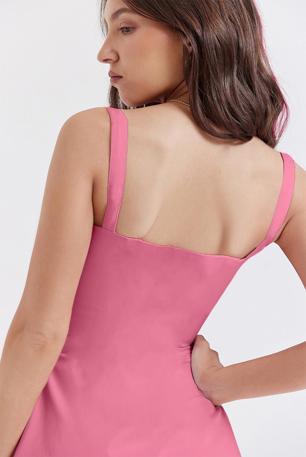 Solid Color French-Inspired Summer Cami Mini Dress | ZAKAPOP