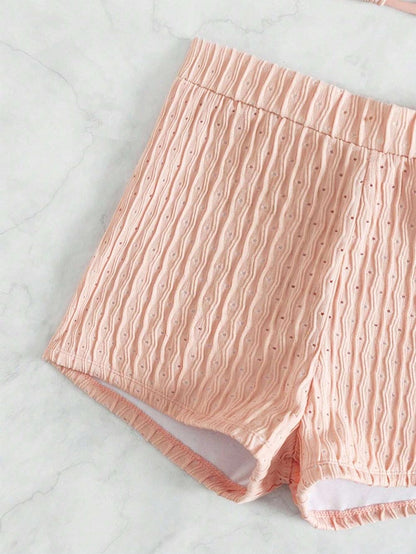 Solid Color Halter Triangle Bikini Swim Suit | ZAKAPOP