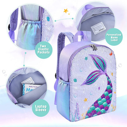 Sparkly Girls Mermaid School Backpack | Mermaid Gift