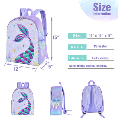 Sparkly Girls Mermaid School Backpack | Mermaid Gift
