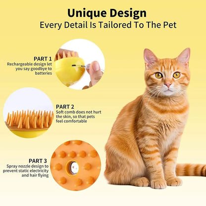 Steamy Pet Brush for Dogs&Cats, Steaming for Grooming | ZAKAPOP