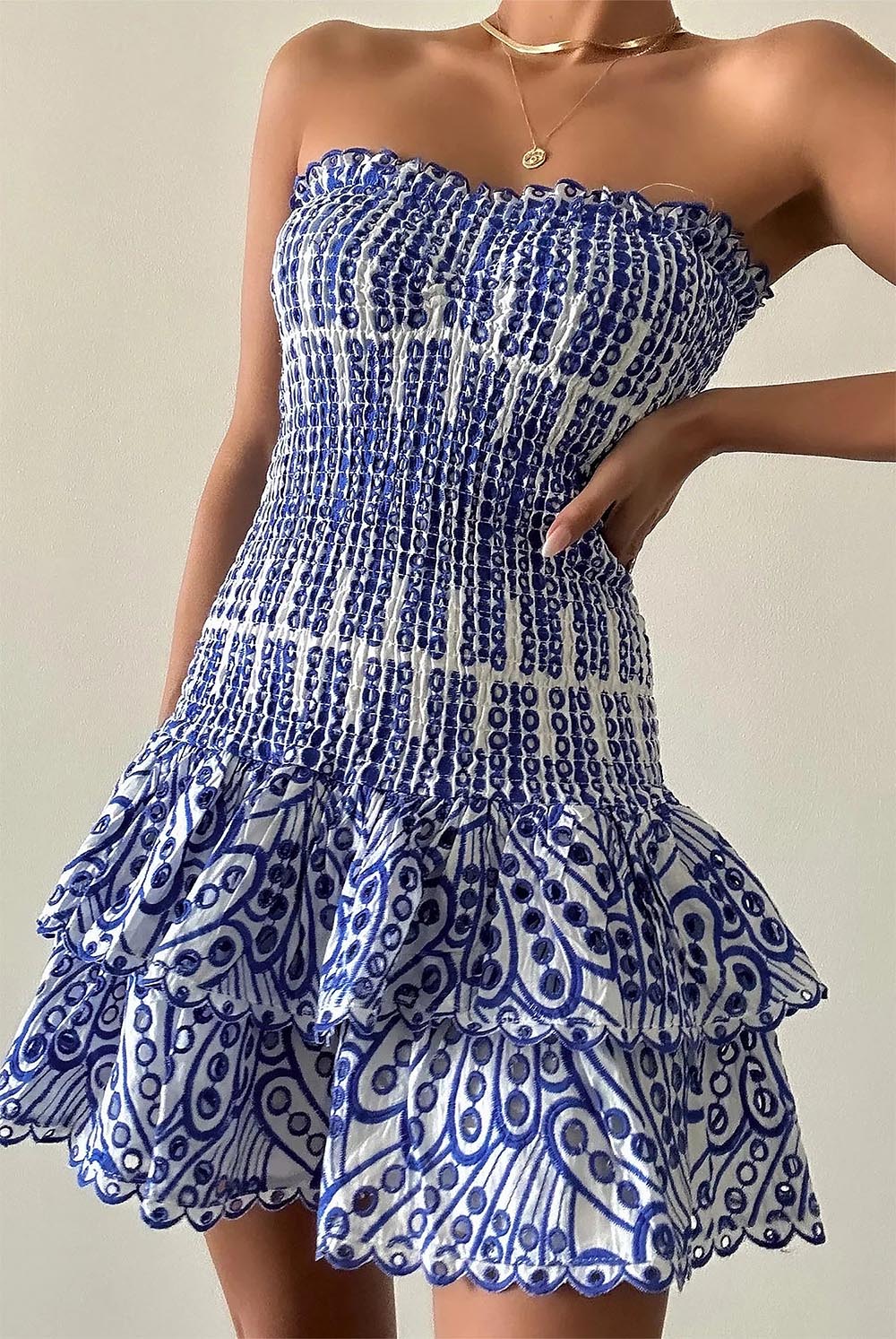 Strapless Ruffle Hem Fitted Dolce Dress | ZAKAPOP
