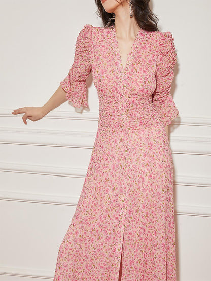 Stylish Floral Slim-Fit Dress | ZAKAPOP