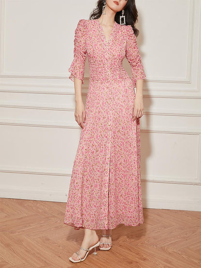 Stylish Floral Slim-Fit Dress | ZAKAPOP