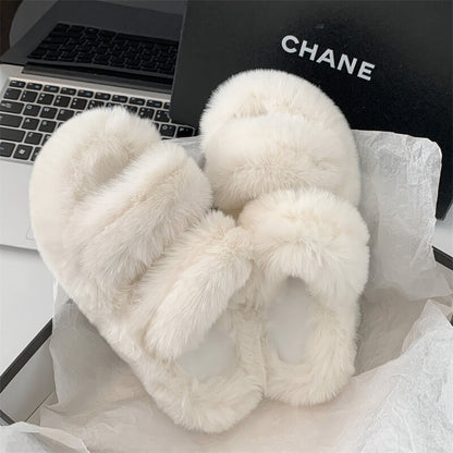 Stylish Thick-Sole Outdoor Wear Plush Winter Slippers  | ZAKAPOP