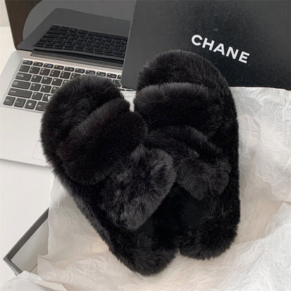 Stylish Thick-Sole Outdoor Wear Plush Winter Slippers  | ZAKAPOP