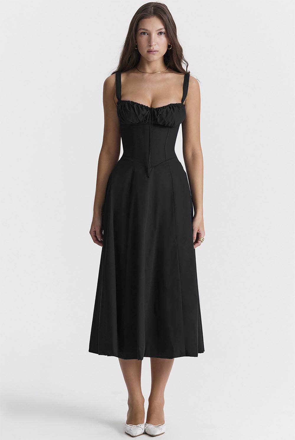 Summer French-Inspired Soft Solid Color High Slit Cami Dress | ZAKAPOP