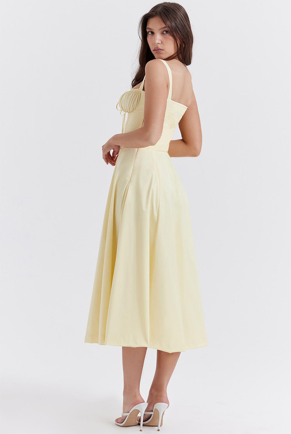 Summer French-Inspired Soft Solid Color High Slit Cami Dress | ZAKAPOP