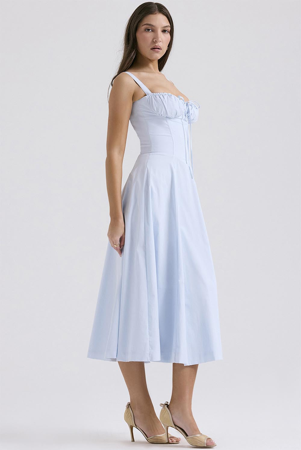 Summer French-Inspired Soft Solid Color High Slit Cami Dress | ZAKAPOP