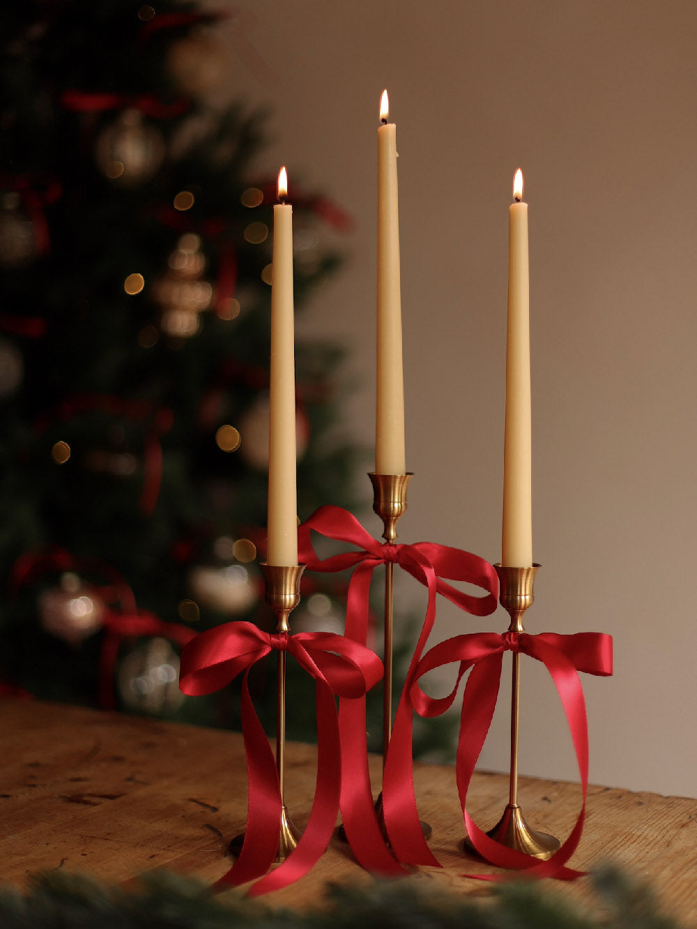 Tall Vintage Metal Taper Candle Holder Set (3 in 1)