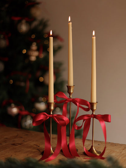 Tall Vintage Metal Taper Candle Holder Set (3 in 1)