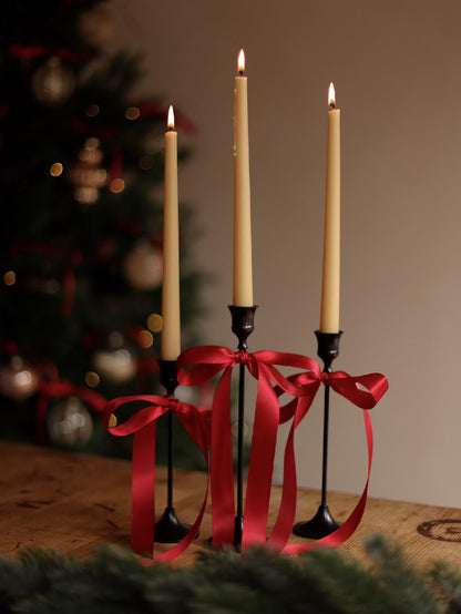 Tall Vintage Metal Taper Candle Holder Set (3 in 1)