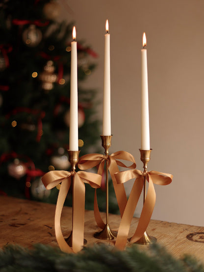 Tall Vintage Metal Taper Candle Holder Set (3 in 1)