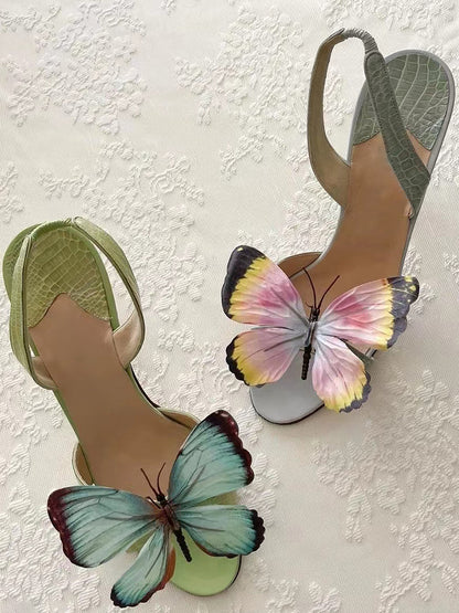 Unique Design Butterfly Embellished Stiletto Sandals | ZAKAPOP