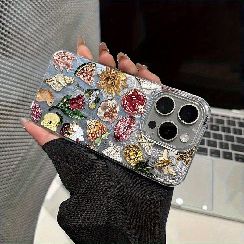Vintage Brooch Collage Shiny Phone Case | ZAKAPOP