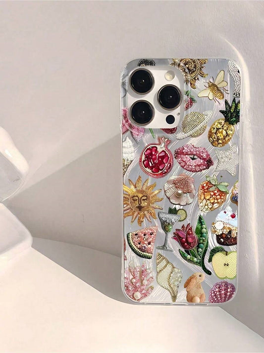 Vintage Brooch Collage Shiny Phone Case | ZAKAPOP