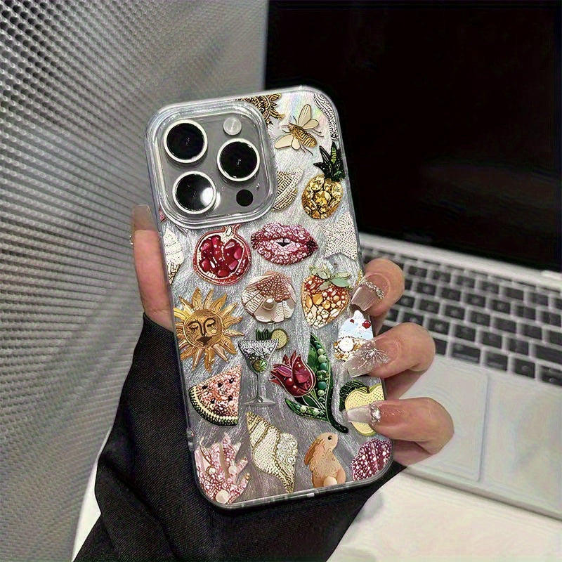 Vintage Brooch Collage Shiny Phone Case | ZAKAPOP