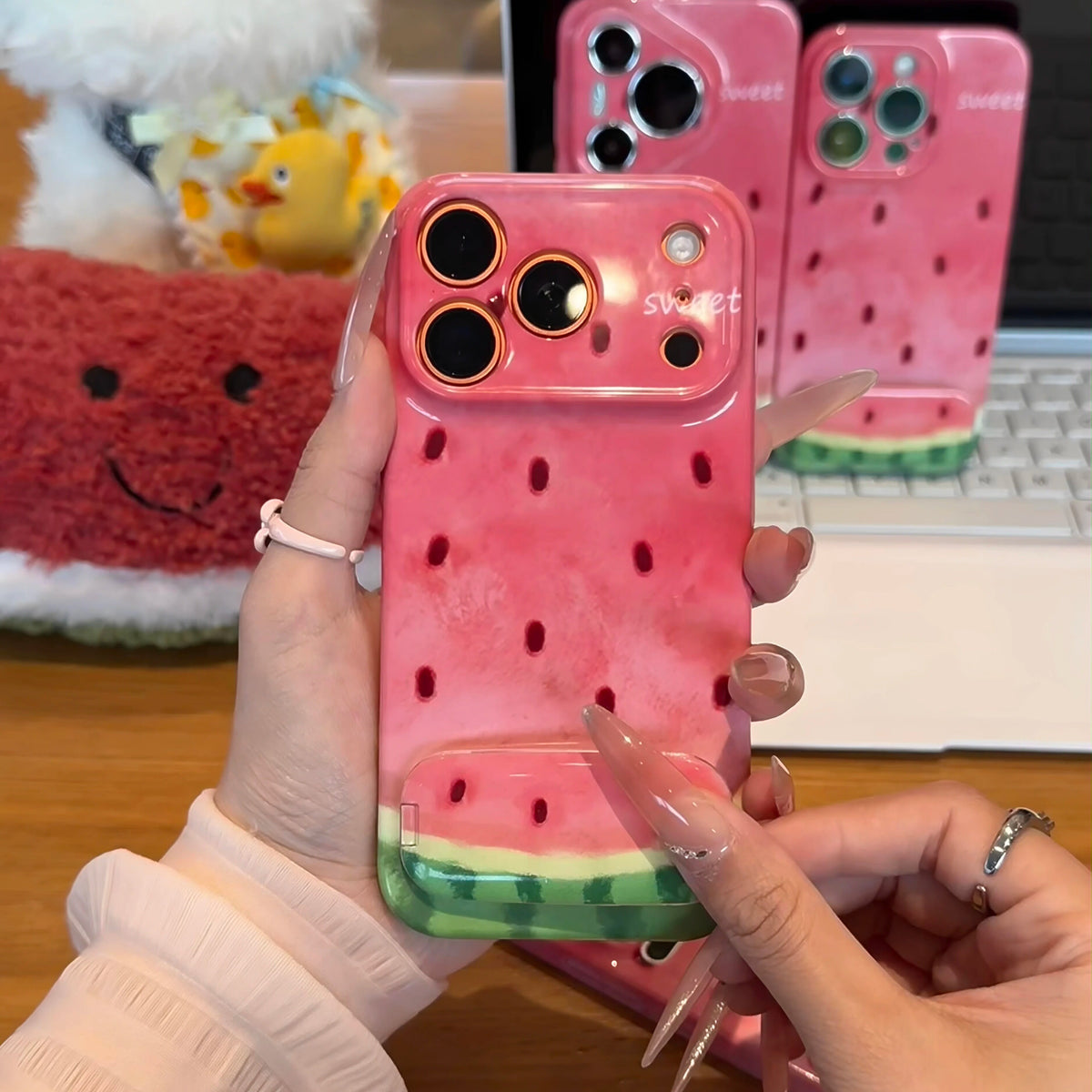 Watercolor Watermelon Phone Case with Mirror & Stand | ZAKAPOP