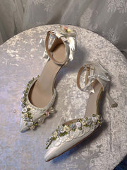 White Dove Handmade Pointed Toe LO Heels | ZAKAPOP
