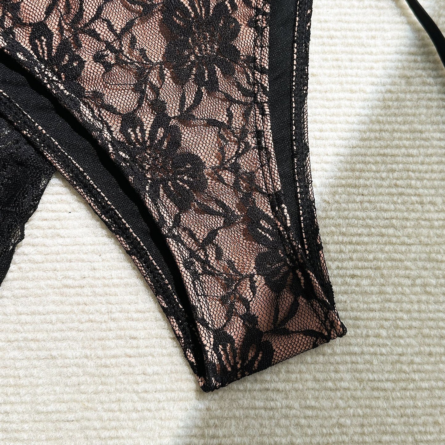Women Sexy Lace Three-Piece Bikini Swimwear with Sarong | ZAKAPOP