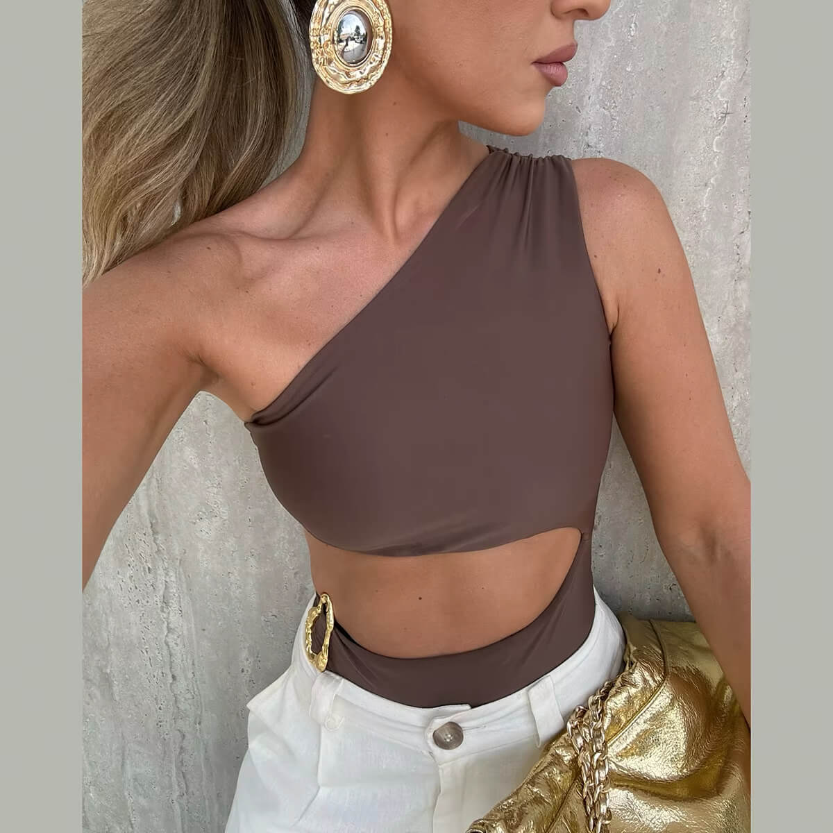 Women Sexy One Shoulder Swimwear  | ZAKAPOP