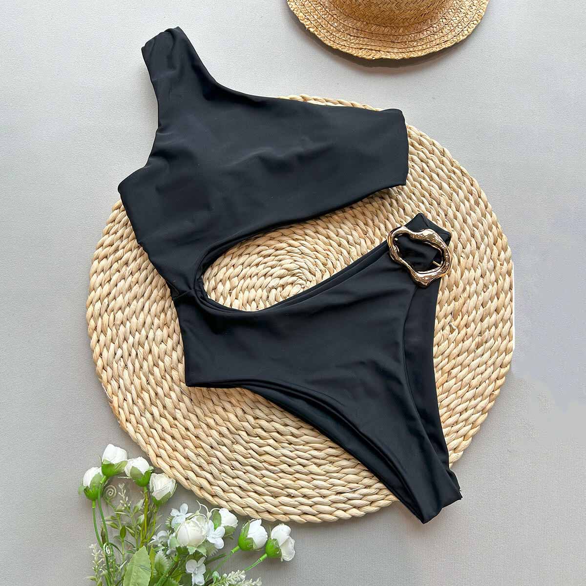 Women Sexy One Shoulder Swimwear  | ZAKAPOP