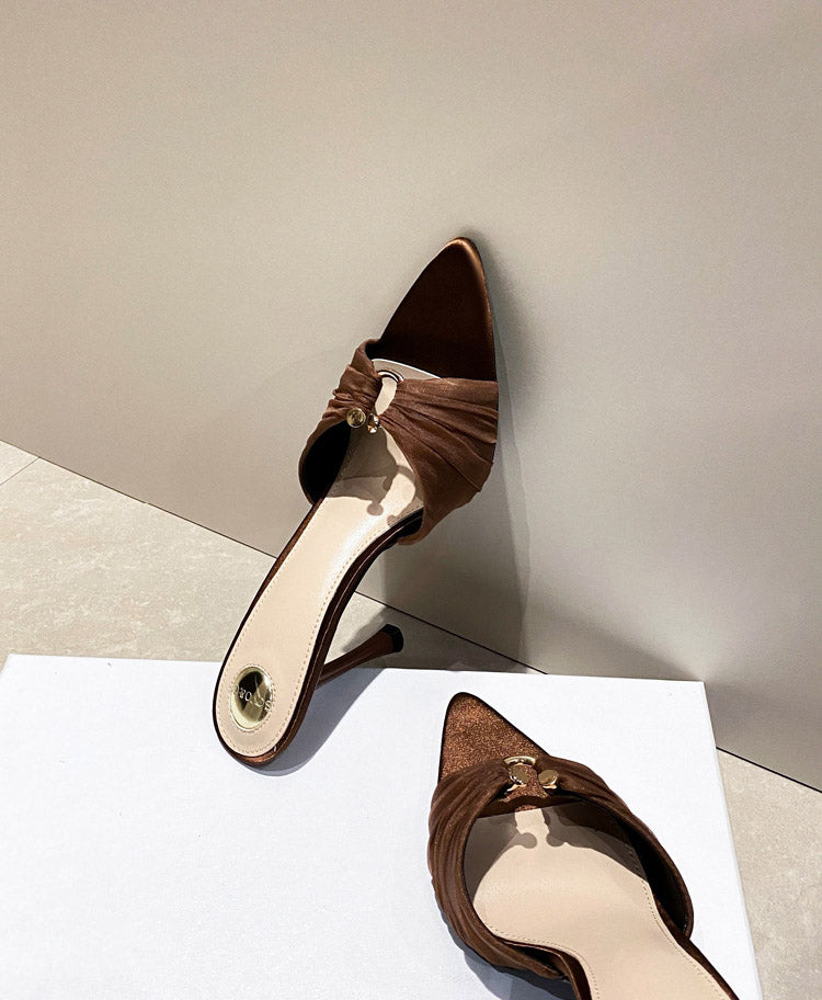 Women's Elegant Pointed-Toe Ruched Stiletto Heels | ZAKAPOP