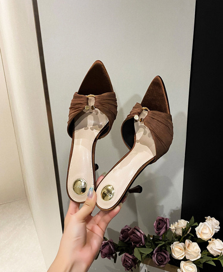 Women's Elegant Pointed-Toe Ruched Stiletto Heels | ZAKAPOP