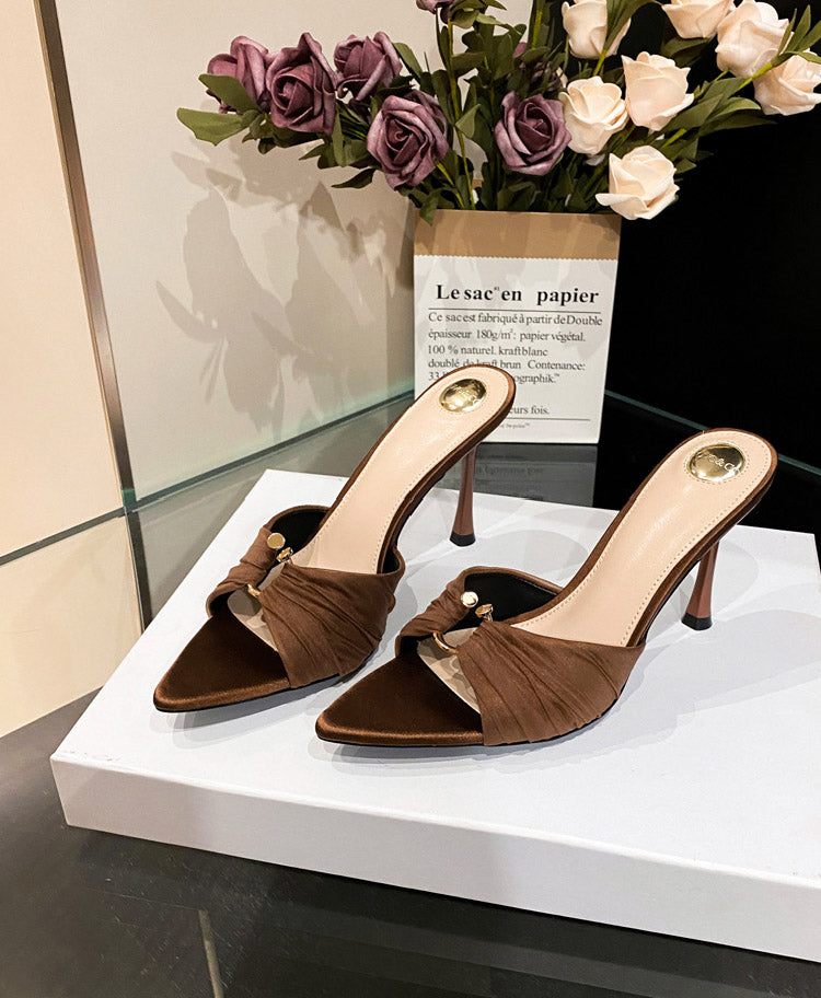 Women's Elegant Pointed-Toe Ruched Stiletto Heels | ZAKAPOP