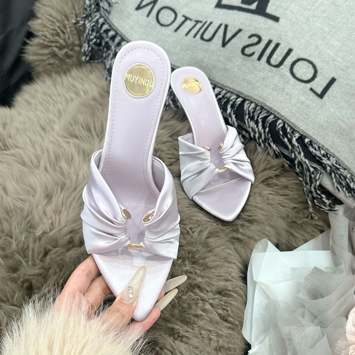 Women's Elegant Pointed-Toe Ruched Stiletto Heels | ZAKAPOP