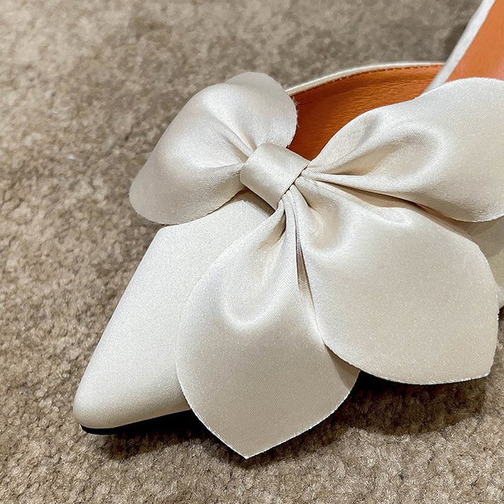 Women's Elegant Satin Bow Flower Detail Peep Toe High Heel Sandals | ZAKAPOP