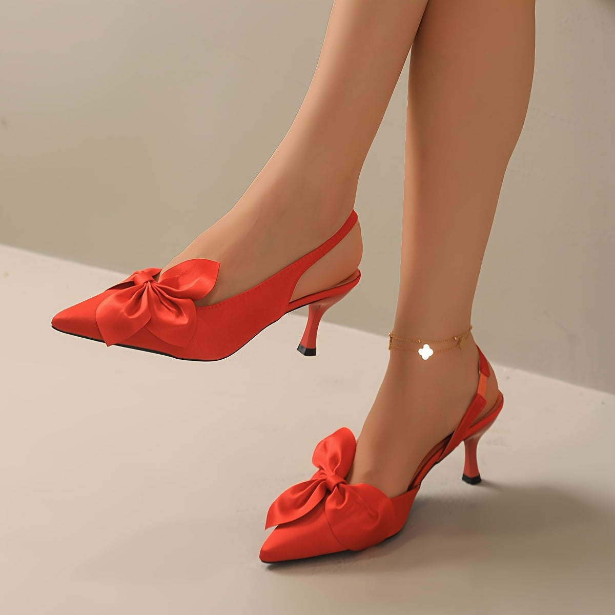 Women's Elegant Satin Bow Flower Detail Peep Toe High Heel Sandals | ZAKAPOP
