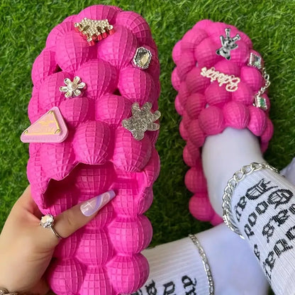 Women's Fashionable Bubble Slippers With Charm | ZAKAPOP