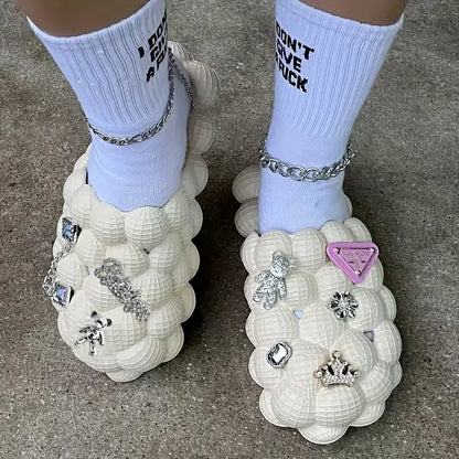Women's Fashionable Bubble Slippers With Charm | ZAKAPOP