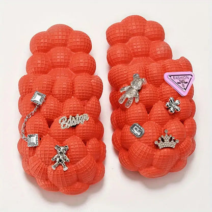 Women's Fashionable Bubble Slippers With Charm | ZAKAPOP
