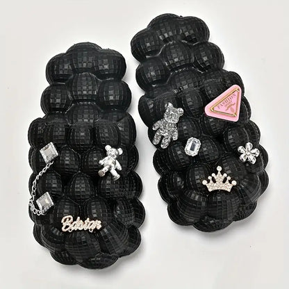Women's Fashionable Bubble Slippers With Charm | ZAKAPOP