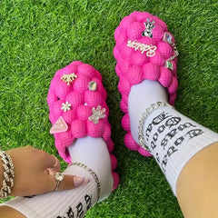 Women's Fashionable Bubble Slippers With Charm | ZAKAPOP