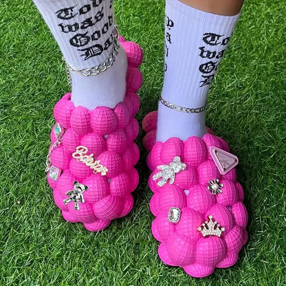 Women's Fashionable Bubble Slippers With Charm | ZAKAPOP