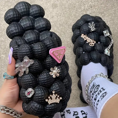 Women's Fashionable Bubble Slippers With Charm | ZAKAPOP