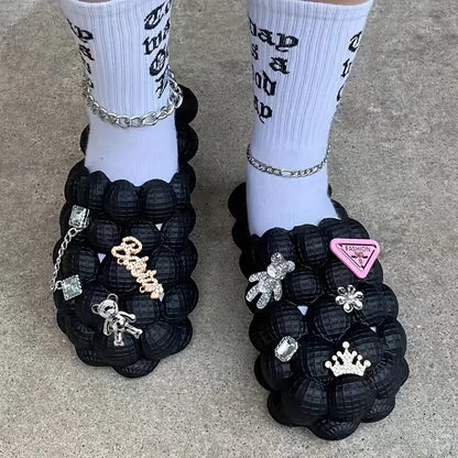Women's Fashionable Bubble Slippers With Charm | ZAKAPOP