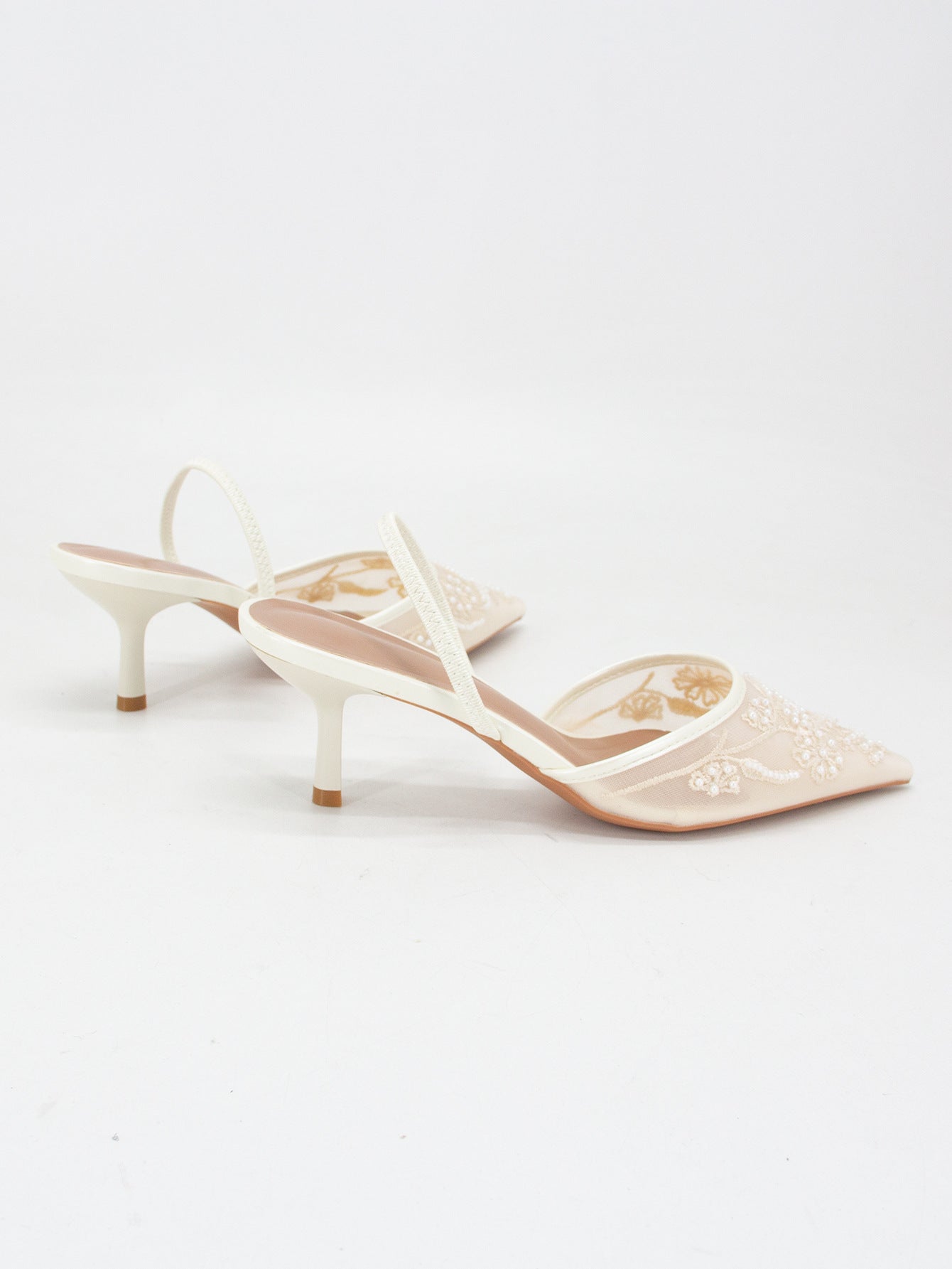 Women's Floral Embroidered Slingback High Heels | ZAKAPOP