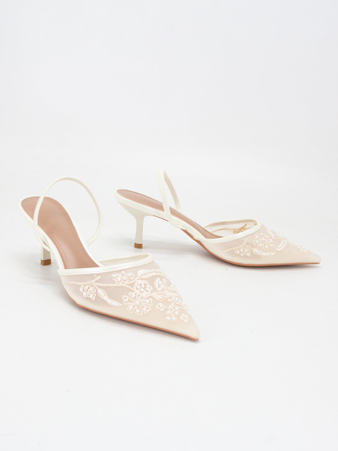 Women's Floral Embroidered Slingback High Heels | ZAKAPOP