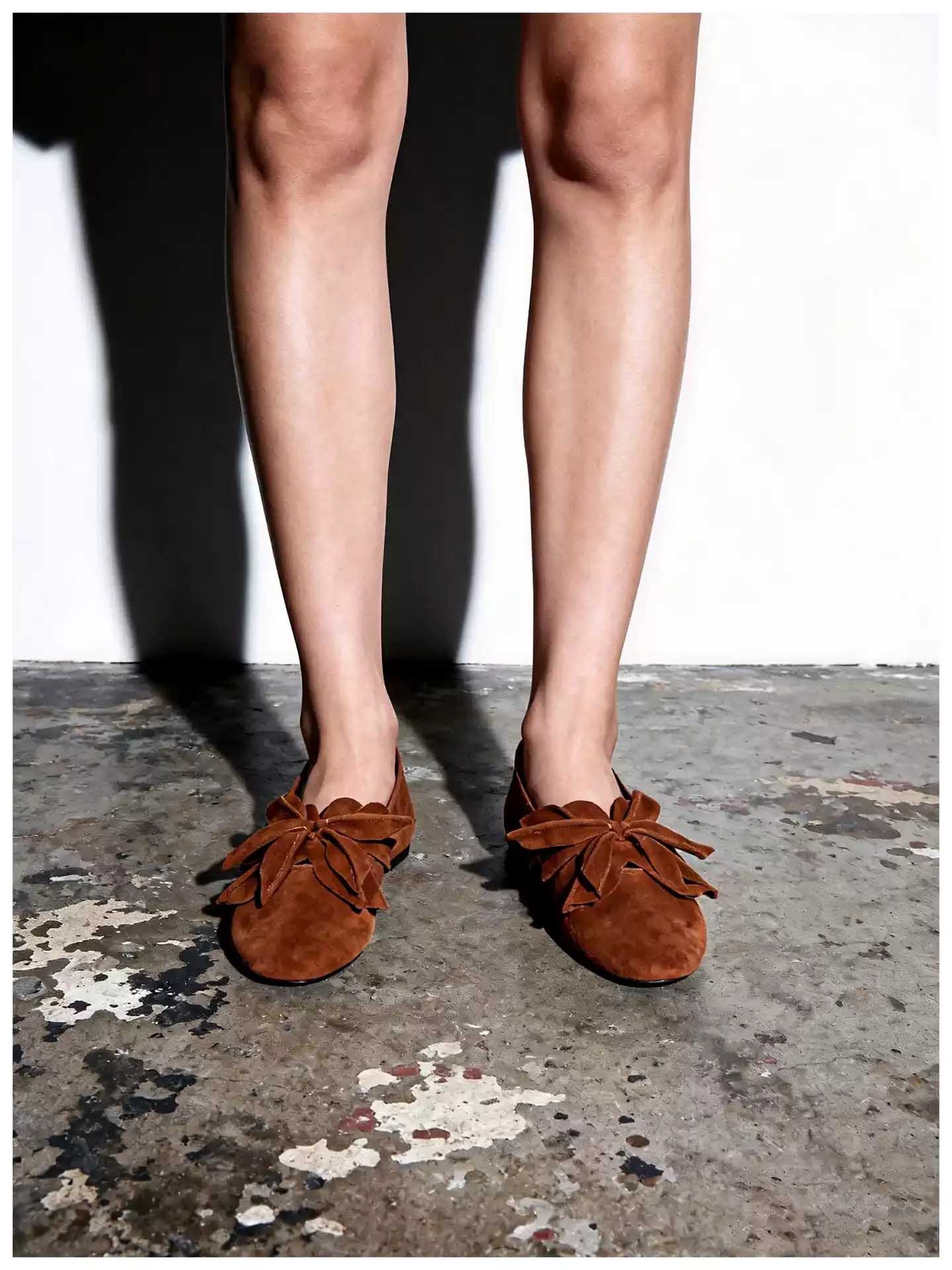 Women's French-Inspired Floral Ballet Flats with Soft Cushioned Sole | ZAKAPOP