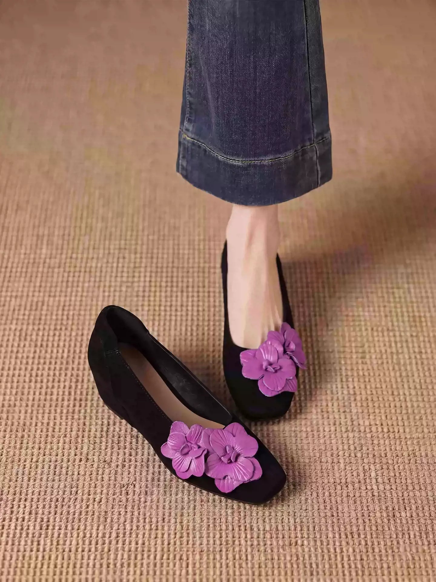 Women's Genuine Leather Vintage Hidden Wedge Flats | ZAKAPOP