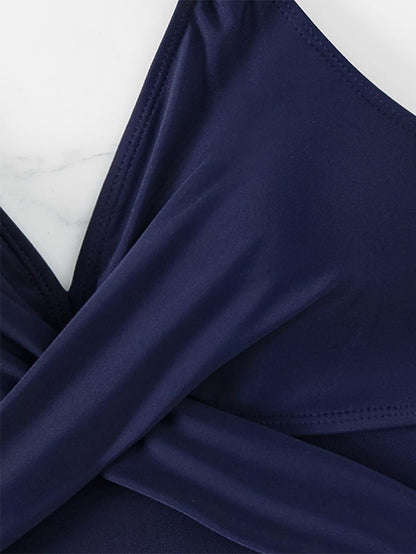 Women's New Solid Color Mesh One-Piece Swimwear | ZAKAPOP