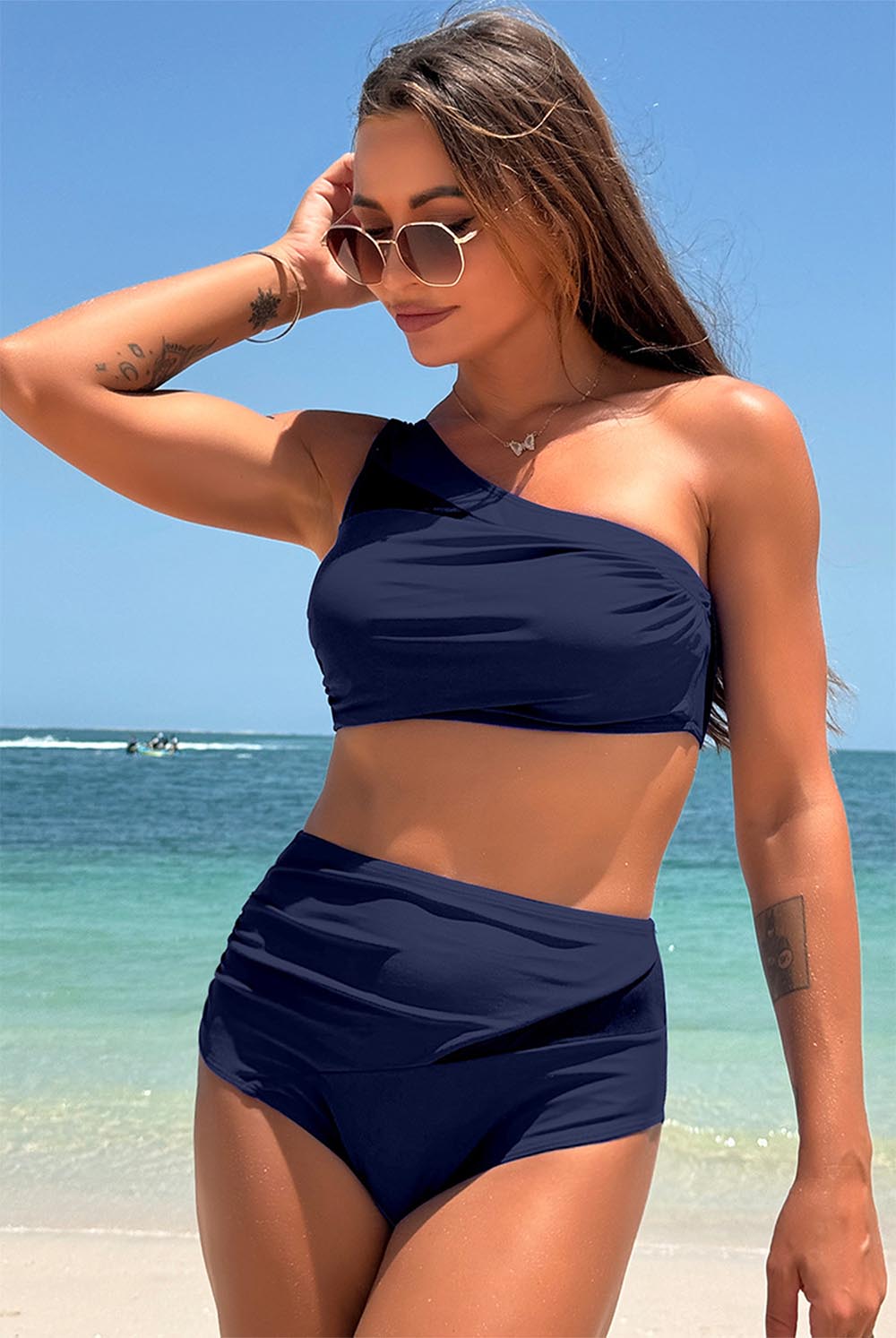 Women's Sexy Mesh One-Shoulder Bikini Swimsuit | ZAKAPOP