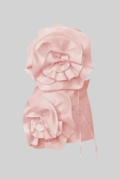 Sexy Floral Embellished Strapless Off-Shoulder Mini Dress | ZAKAPOP