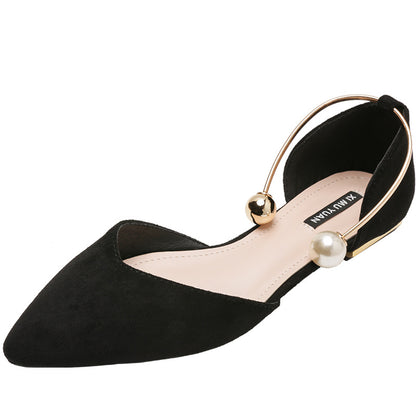 Women's Elegant Pearl Decor Point Toe Flats | ZAKAPOP