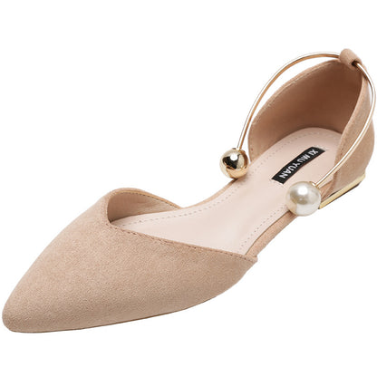 Women's Elegant Pearl Decor Point Toe Flats | ZAKAPOP